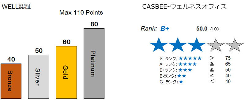 WELLとCAS-WOのランクについての説明画像